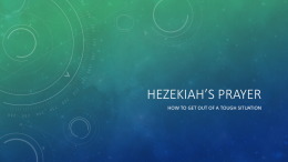 HEZEKIAH’S PRAYER